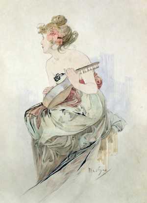 Portrait of a lady playing the violin